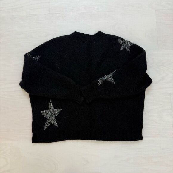 AllSaints Metallic Star Alpaca & Wool Blend Sweater Medium - Picture 10 of 11